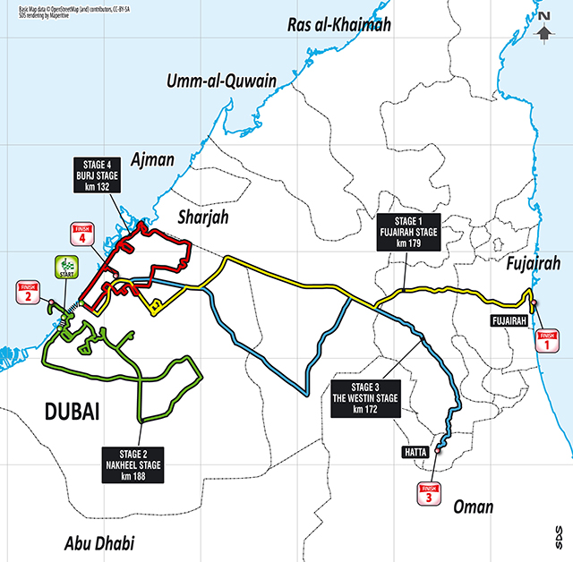 2016 Tour of Dubai map